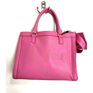Juicy Couture Lovely Day Tote Crossbody Shoulder Bag Leather Purse Wallet Pink